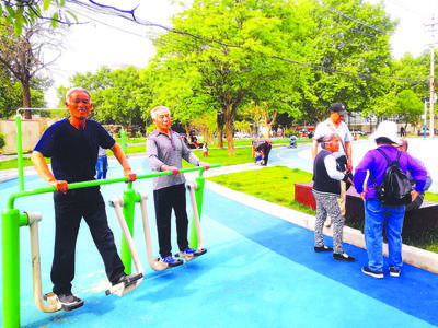 城市中的綠意港灣 精美小游園，休閑健身新選擇